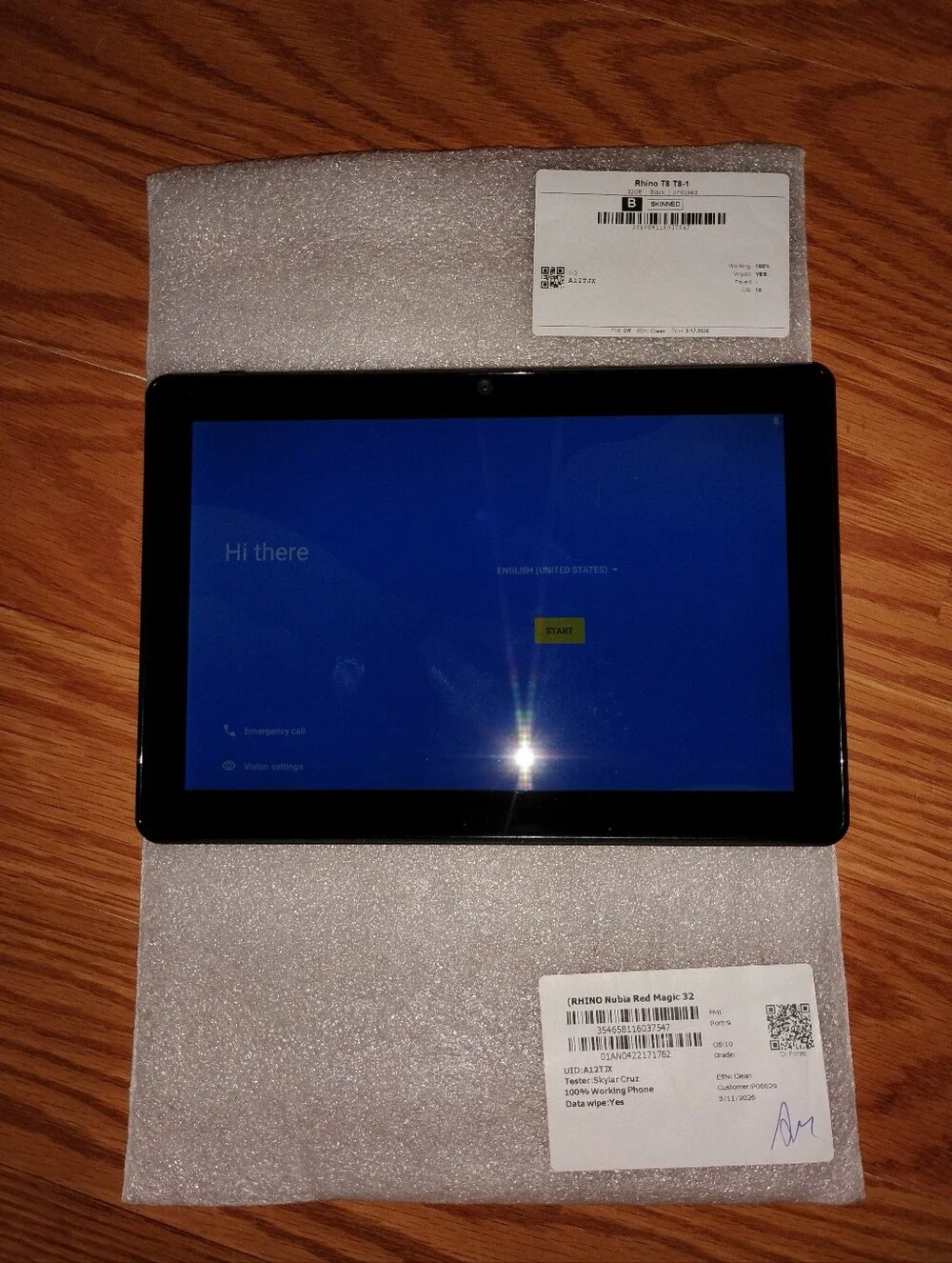 Rhino T8 Android Tablet - 8 Inch Display - Good Condition - Clean and Reset